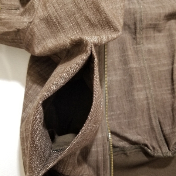 LARRY Levine Stretch brown lightweight zip up medium jacket with pockets - Picture 8 of 10
